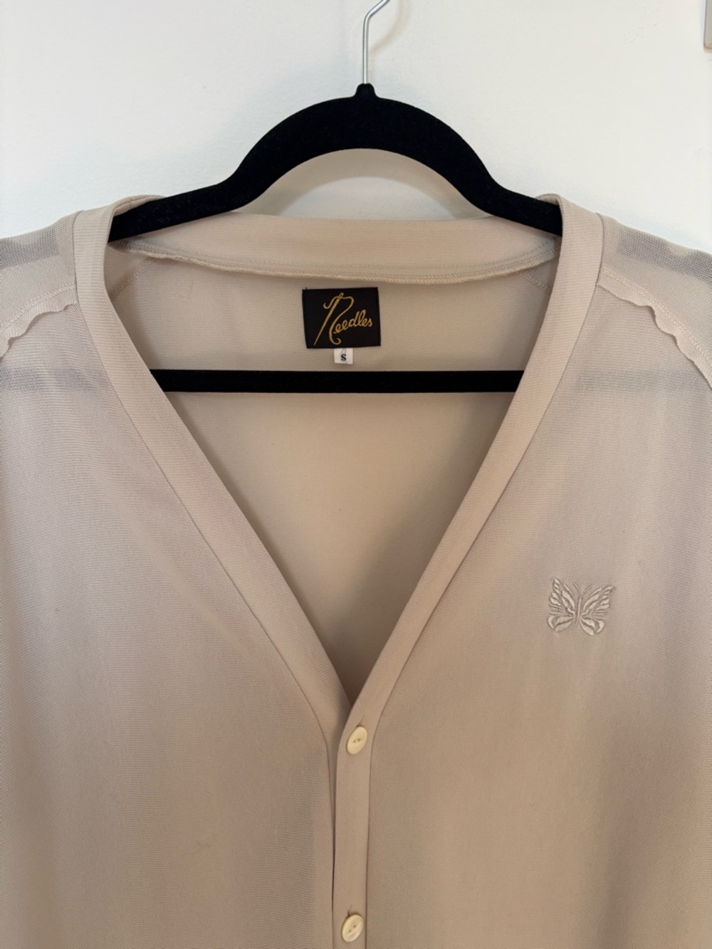Needles Poly Mesh V Neck Cardigan S